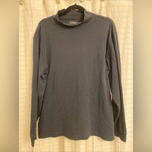 ll bean turtleneck women Large Black Cotton Minimalist Fall Basic School Comfort